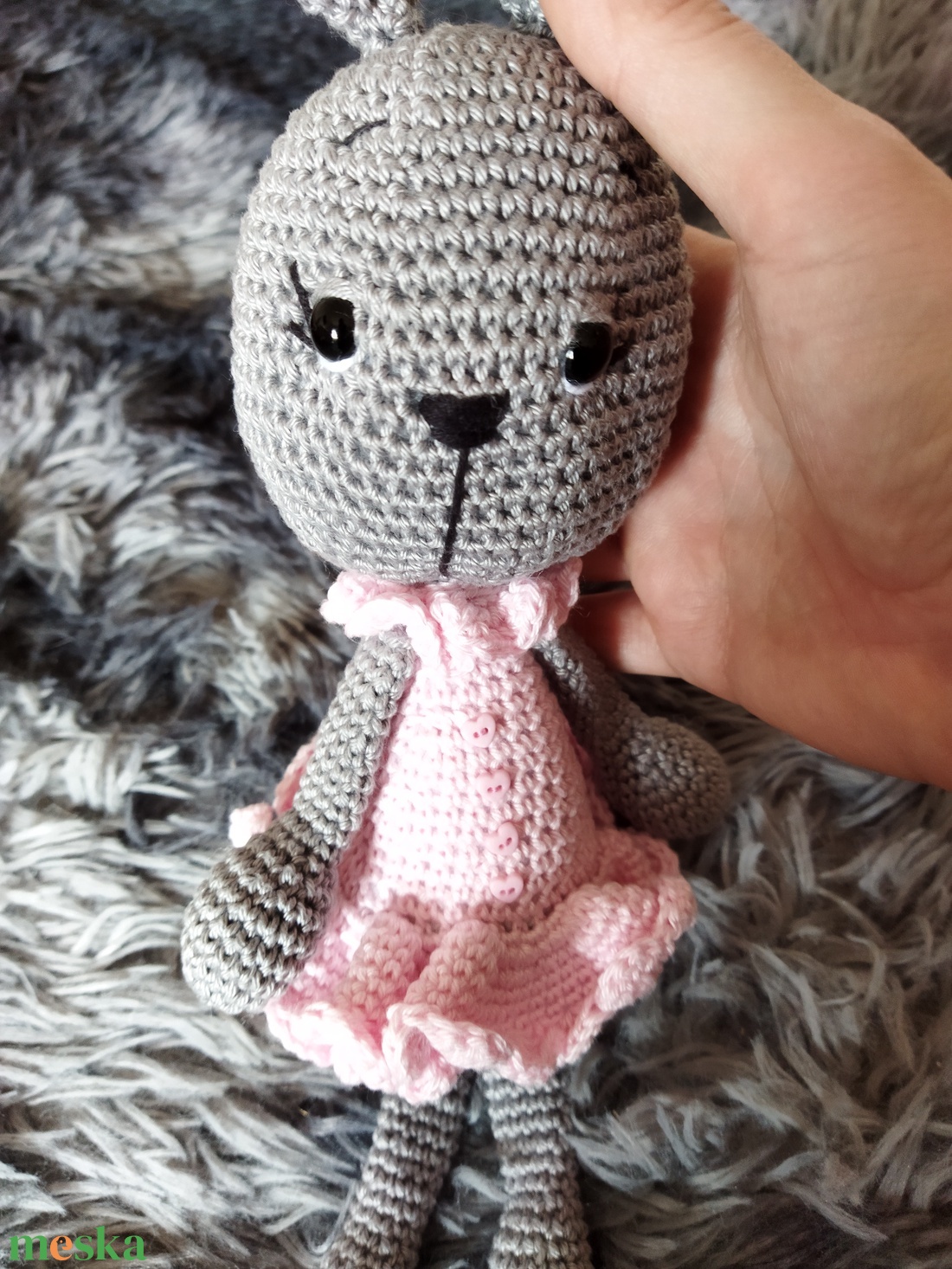 Horgolt nyuszi - játék & sport - plüssállat & játékfigura - nyuszi - Meska.hu