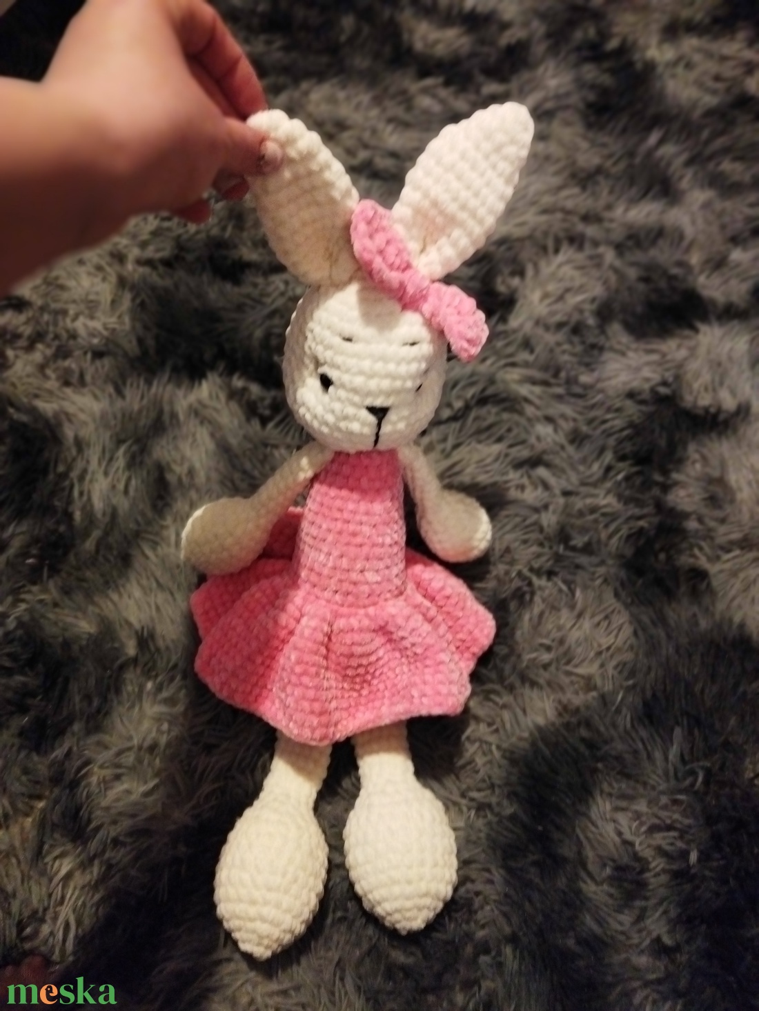 Nagy méretű horgolt plüss nyuszi  - játék & sport - plüssállat & játékfigura - nyuszi - Meska.hu