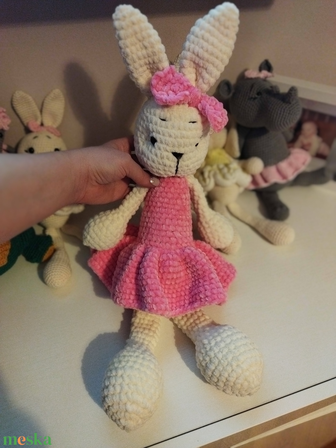 Nagy méretű horgolt plüss nyuszi  - játék & sport - plüssállat & játékfigura - nyuszi - Meska.hu