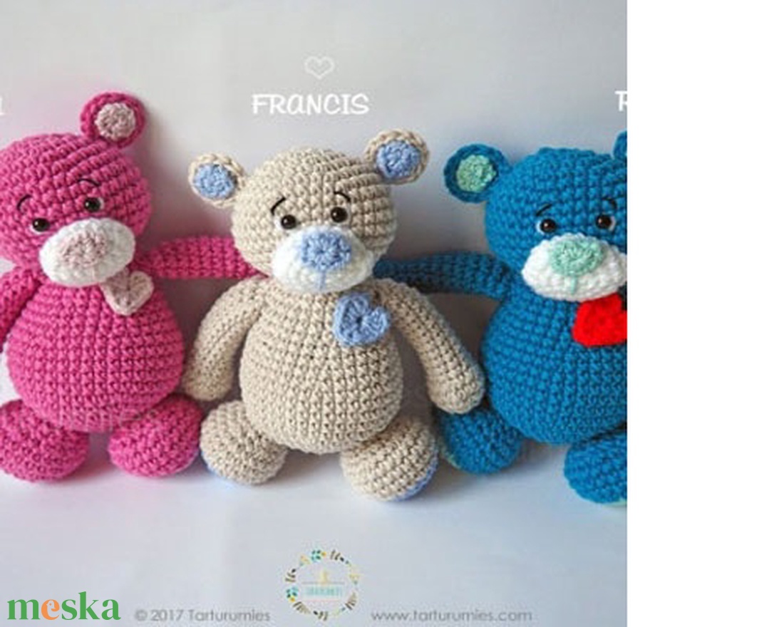 Horgolt maci lufikkal, 10cm - játék & sport - plüssállat & játékfigura - maci - Meska.hu