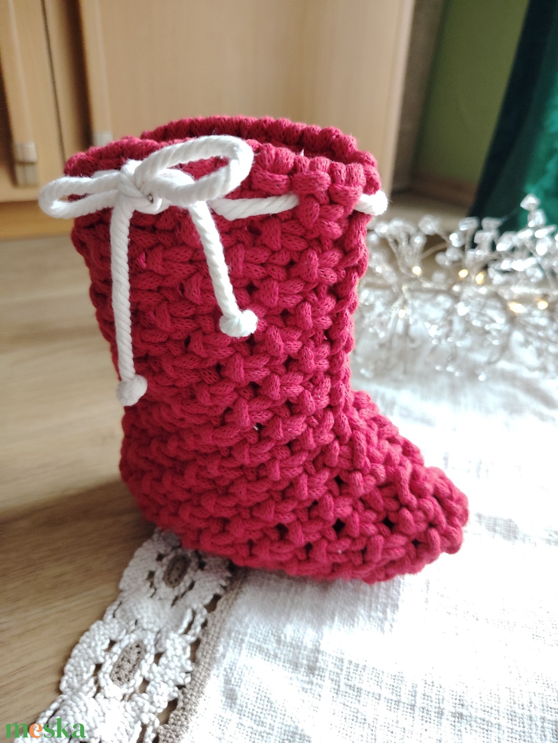 Mikulás csizma  - karácsony - mikulás - mikulás csizma és zokni - Meska.hu