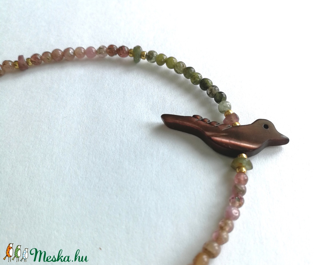 Barna gyöngyház madár karkötő 1.  -  - Meska.hu