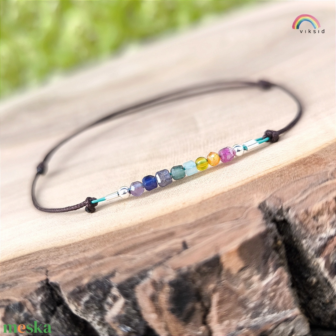Szivárvány pálcika karkötő - ékszer - karkötő - charm karkötő - Meska.hu