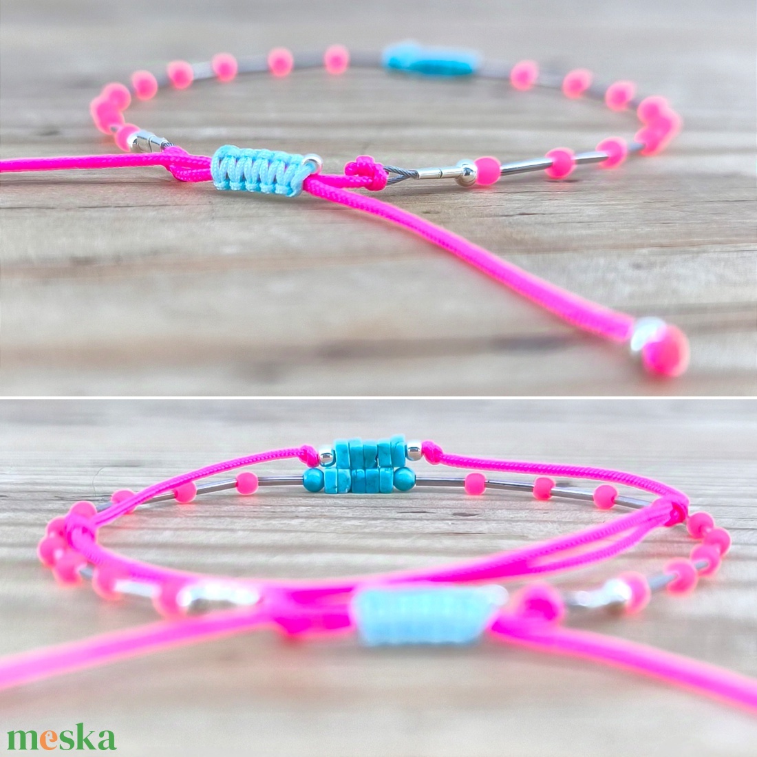 Pinky-türkiz karkötő szett - ékszer - karkötő - charm karkötő - Meska.hu Pinky-türkiz karkötő szett - ékszer - karkötő - charm karkötő - Meska.hu