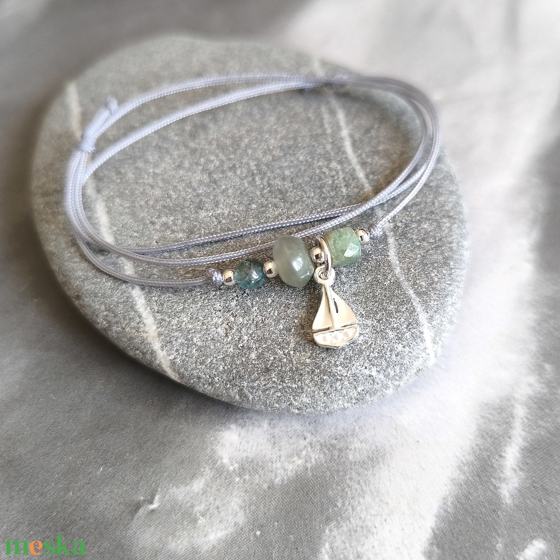 Vitorlás ezüst bokalánc - ékszer - lábdísz és testékszer - bokalánc - Meska.hu