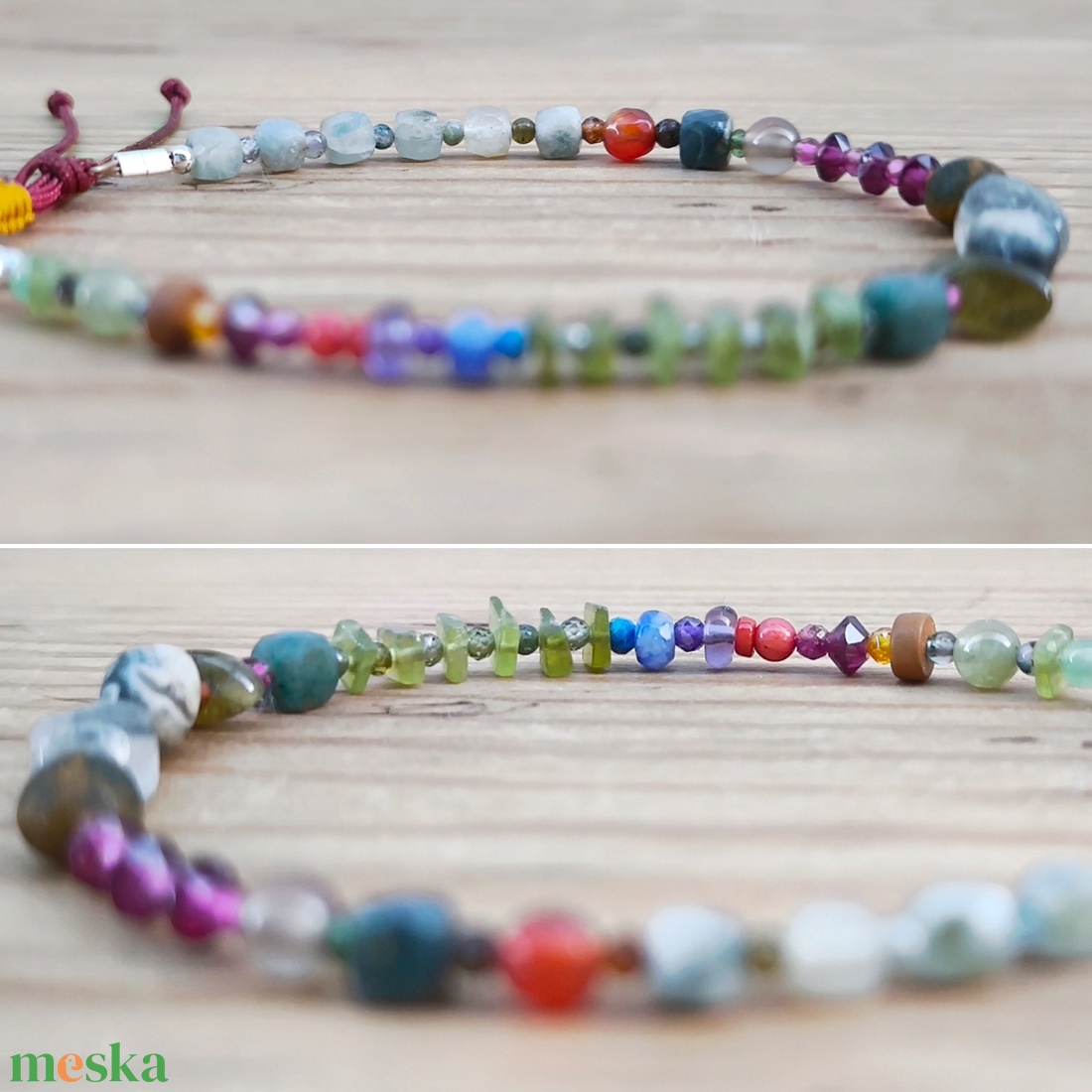 Színes ásvány karkötő - ékszer - karkötő - ásványkarkötő - Meska.hu