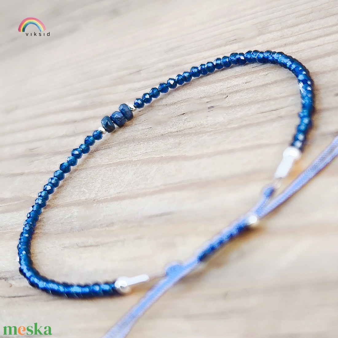 Zafír karkötő - ékszer - karkötő - ásványkarkötő - Meska.hu