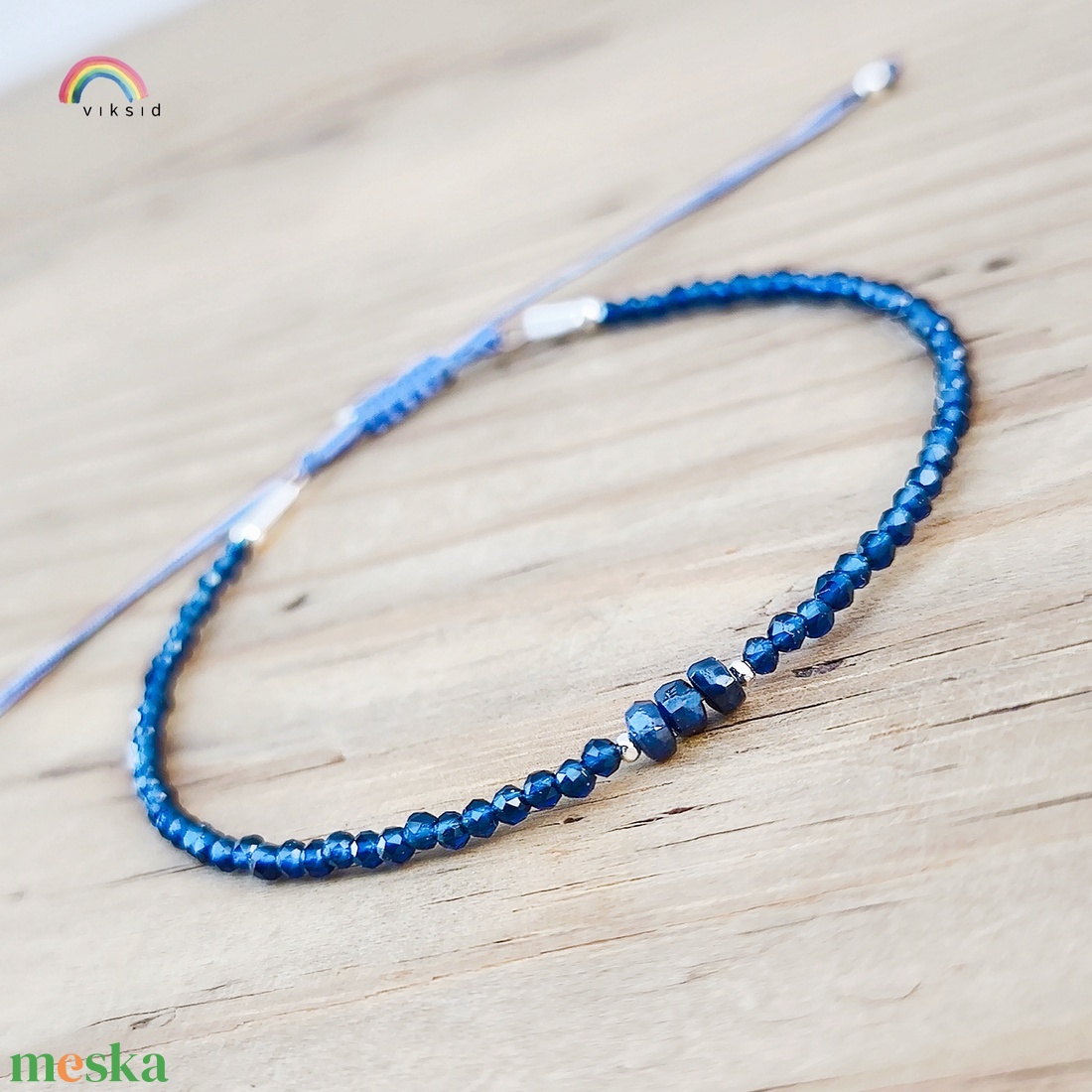 Zafír karkötő - ékszer - karkötő - ásványkarkötő - Meska.hu