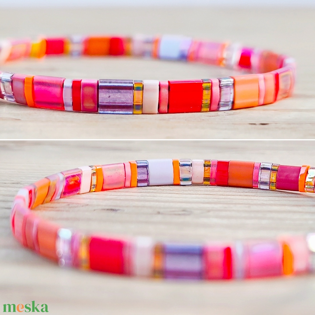 Selymes üveggyöngy karkötő - piros - ékszer - karkötő - gyöngyös karkötő - Meska.hu Selymes üveggyöngy karkötő - piros - ékszer - karkötő - gyöngyös karkötő - Meska.hu