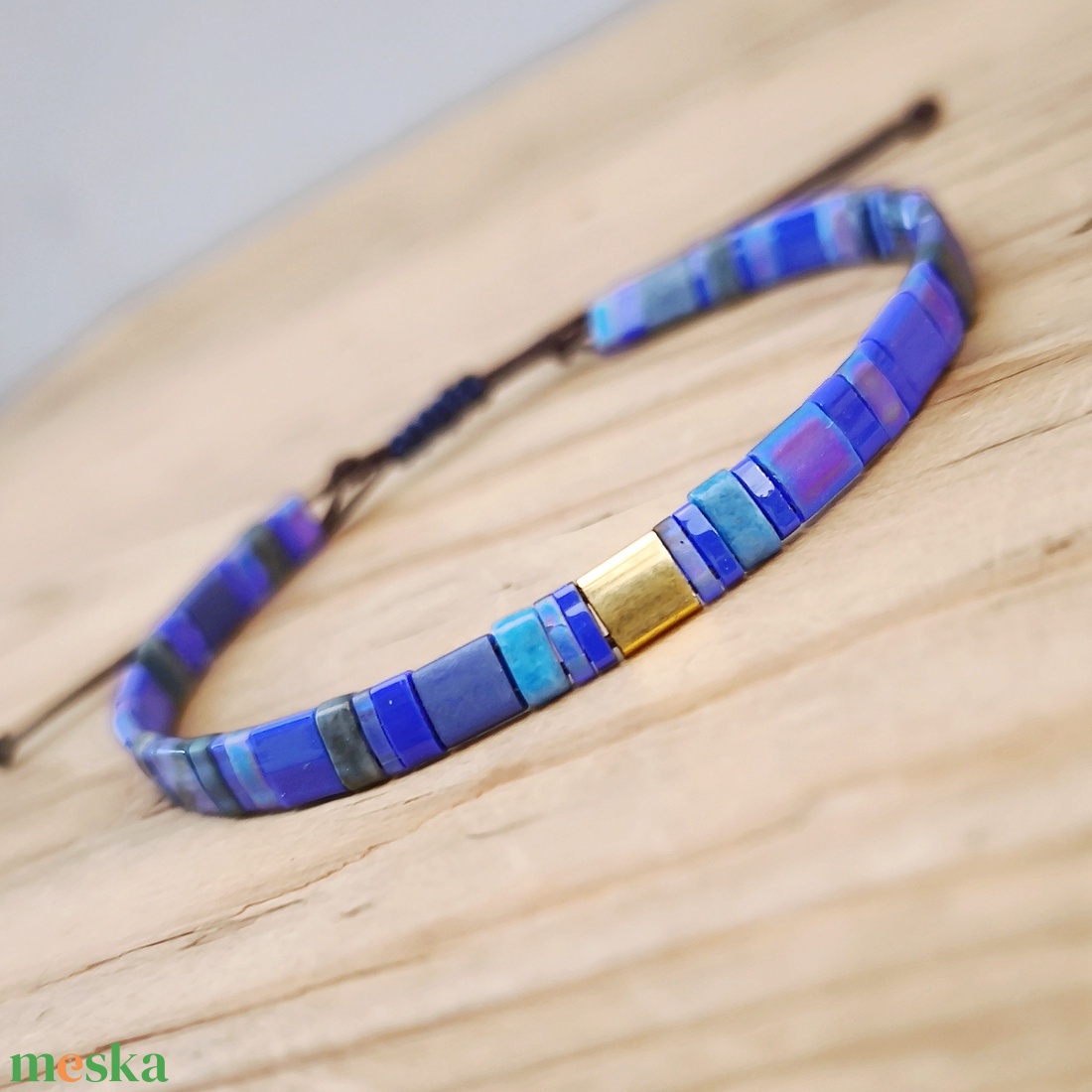 Selymes üveggyöngy karkötő - indigó - ékszer - karkötő - gyöngyös karkötő - Meska.hu Selymes üveggyöngy karkötő - indigó - ékszer - karkötő - gyöngyös karkötő - Meska.hu