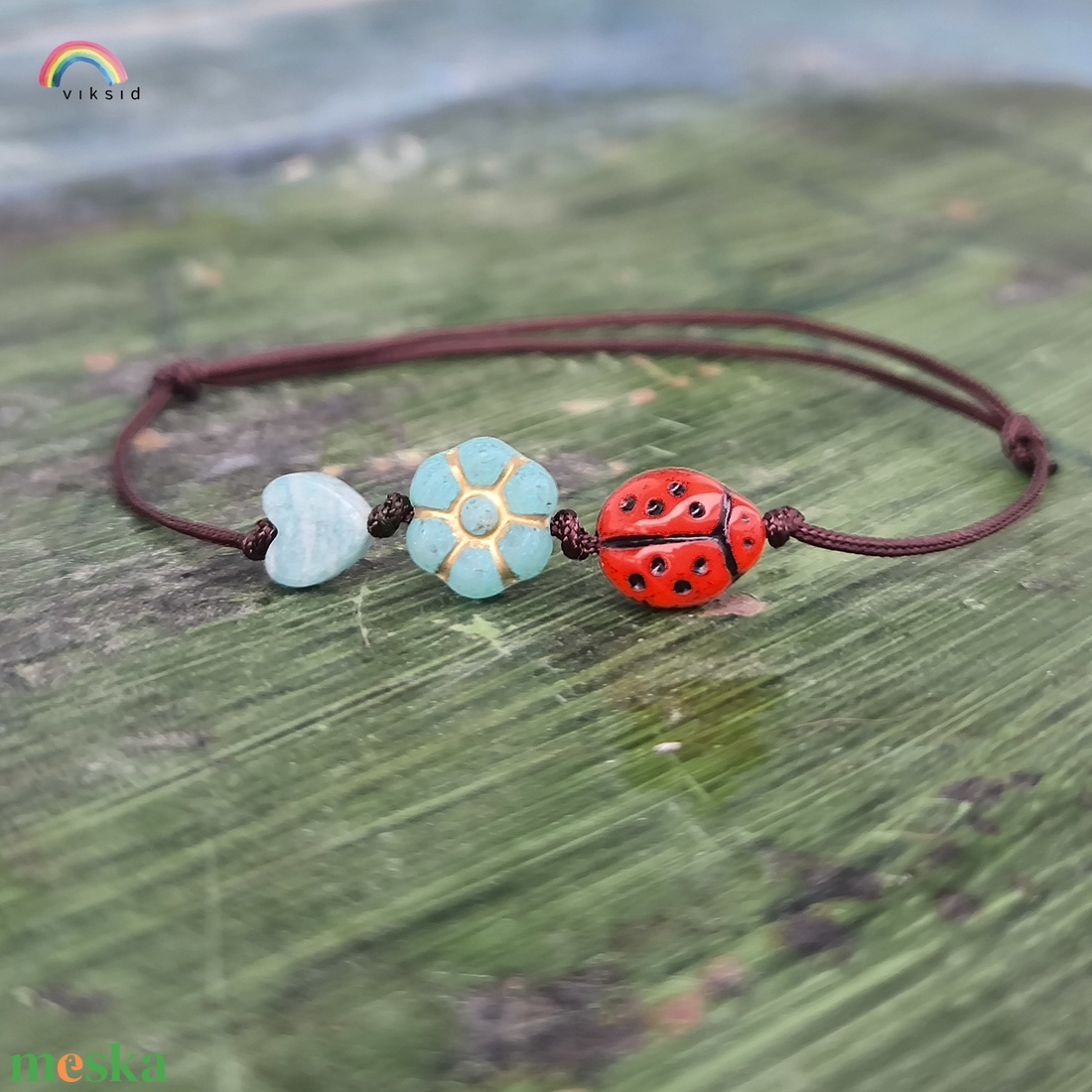 Katica egyszál karkötő - ékszer - karkötő - karkötő medállal - Meska.hu