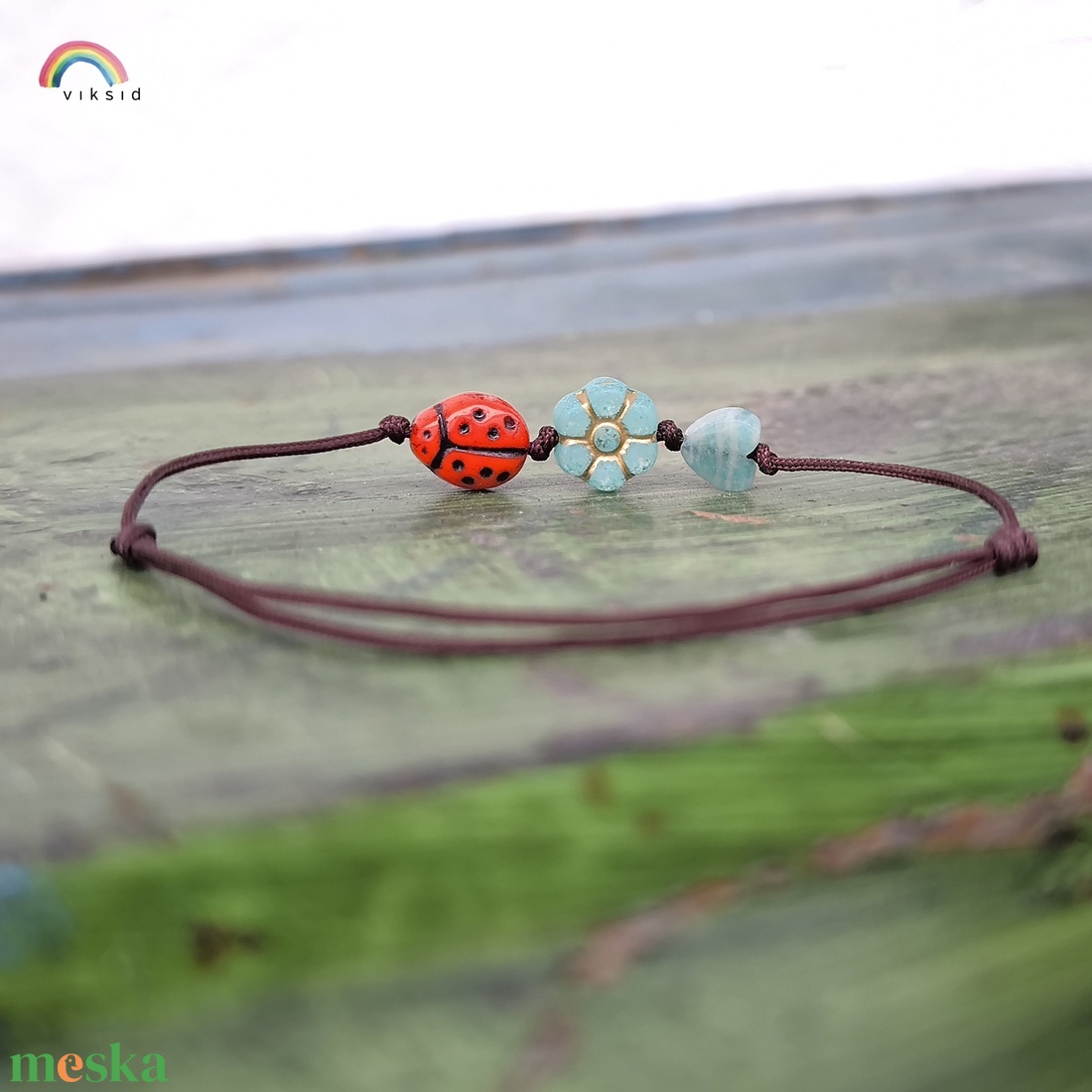 Katica egyszál karkötő - ékszer - karkötő - karkötő medállal - Meska.hu