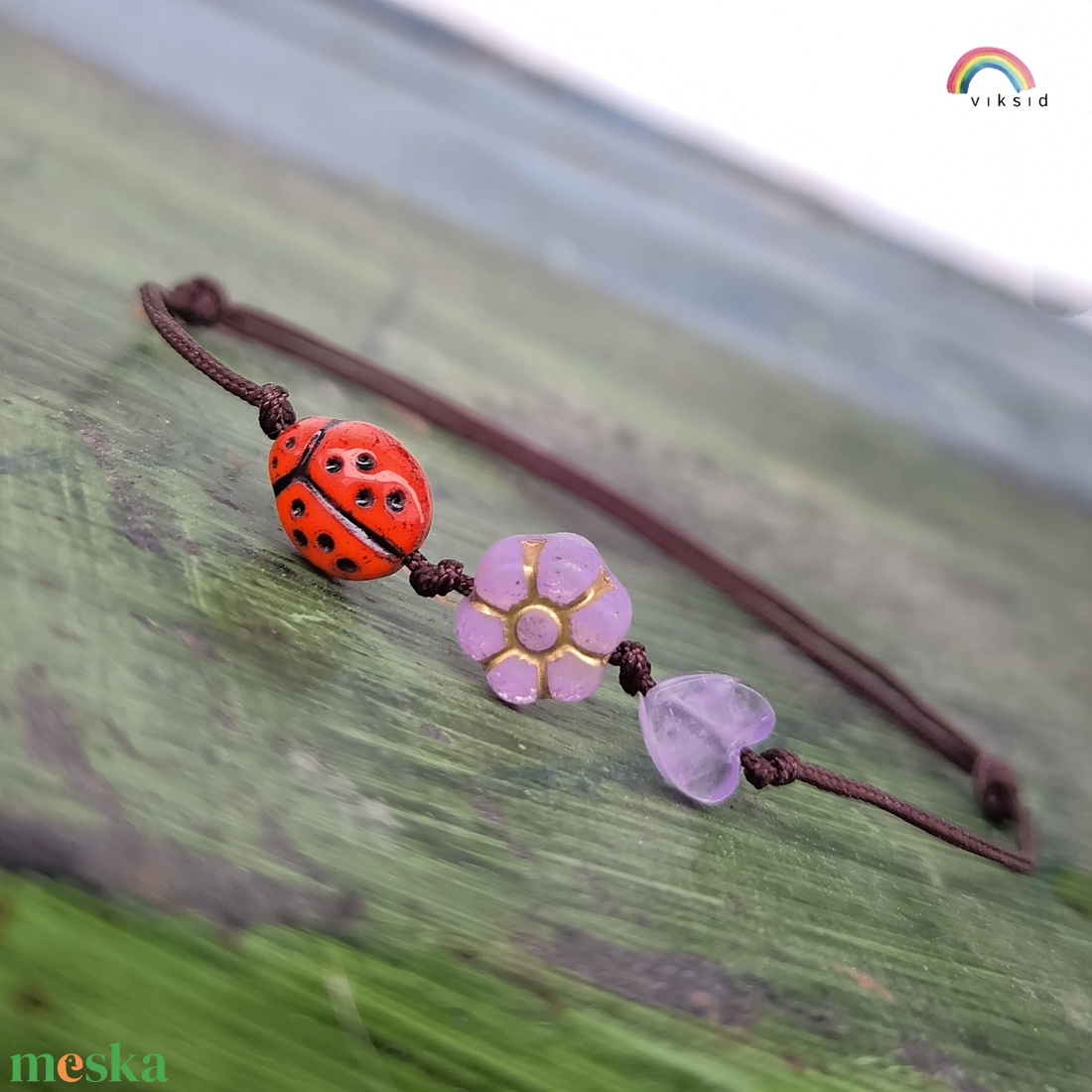 Katica egyszál karkötő - ékszer - karkötő - karkötő medállal - Meska.hu