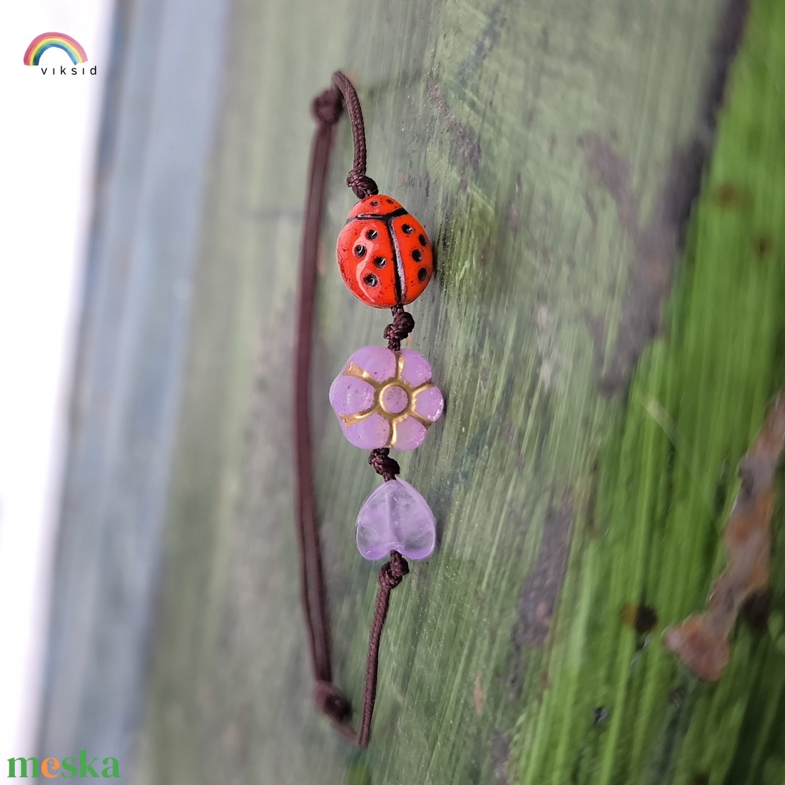 Katica egyszál karkötő - ékszer - karkötő - karkötő medállal - Meska.hu