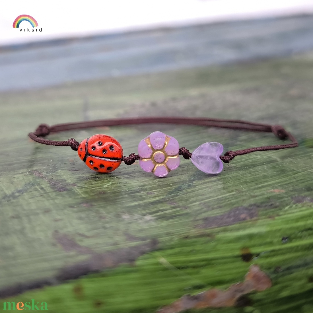 Katica egyszál karkötő - ékszer - karkötő - karkötő medállal - Meska.hu