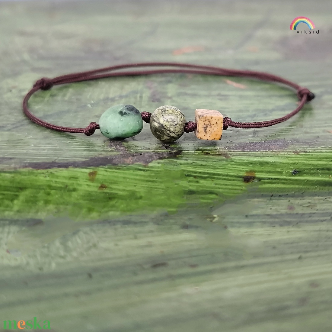 Ásvány egyszál karkötő - ékszer - karkötő - karkötő medállal - Meska.hu