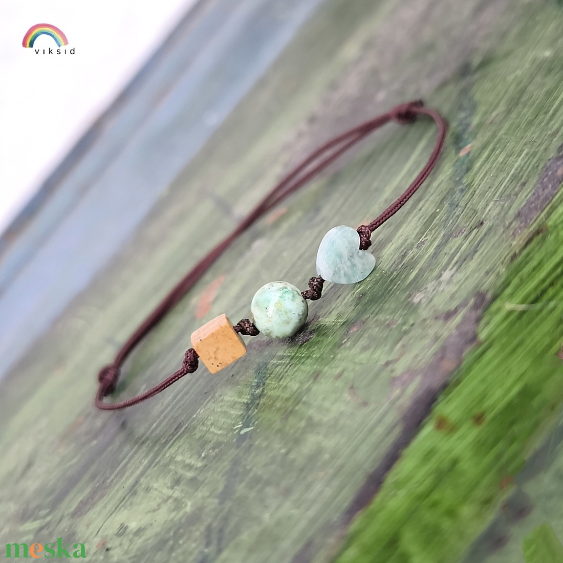 Ásvány egyszál karkötő - ékszer - karkötő - karkötő medállal - Meska.hu