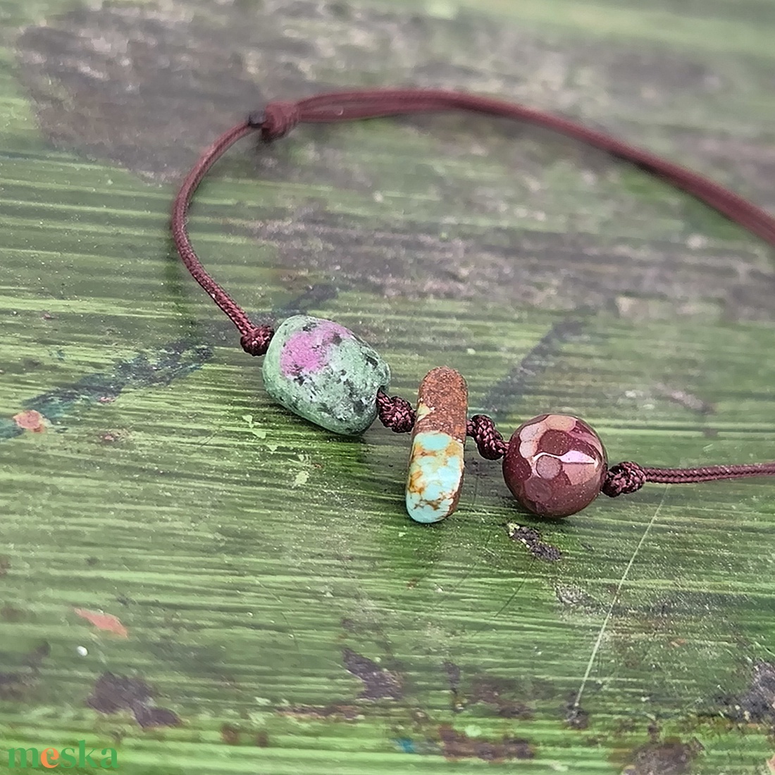 Ásvány egyszál karkötő - ékszer - karkötő - karkötő medállal - Meska.hu