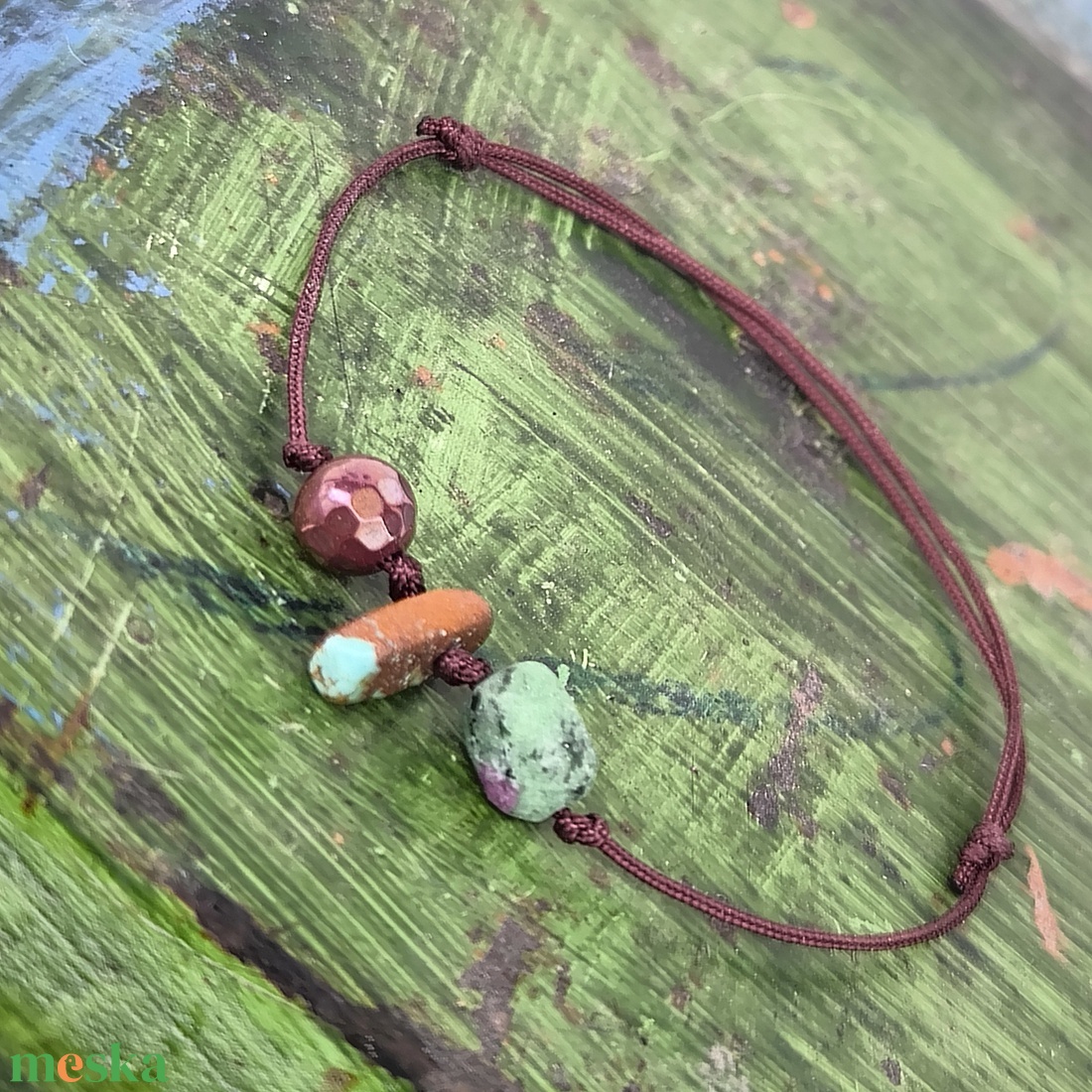 Ásvány egyszál karkötő - ékszer - karkötő - karkötő medállal - Meska.hu