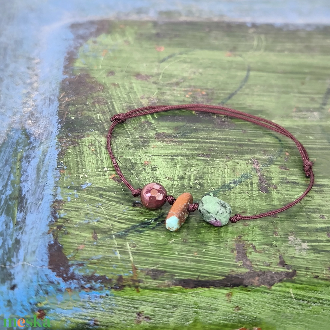 Ásvány egyszál karkötő - ékszer - karkötő - karkötő medállal - Meska.hu