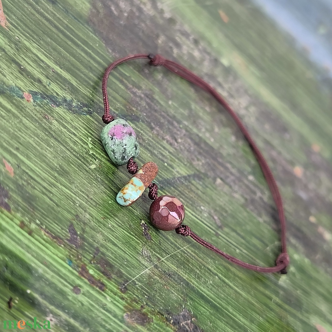 Ásvány egyszál karkötő - ékszer - karkötő - karkötő medállal - Meska.hu