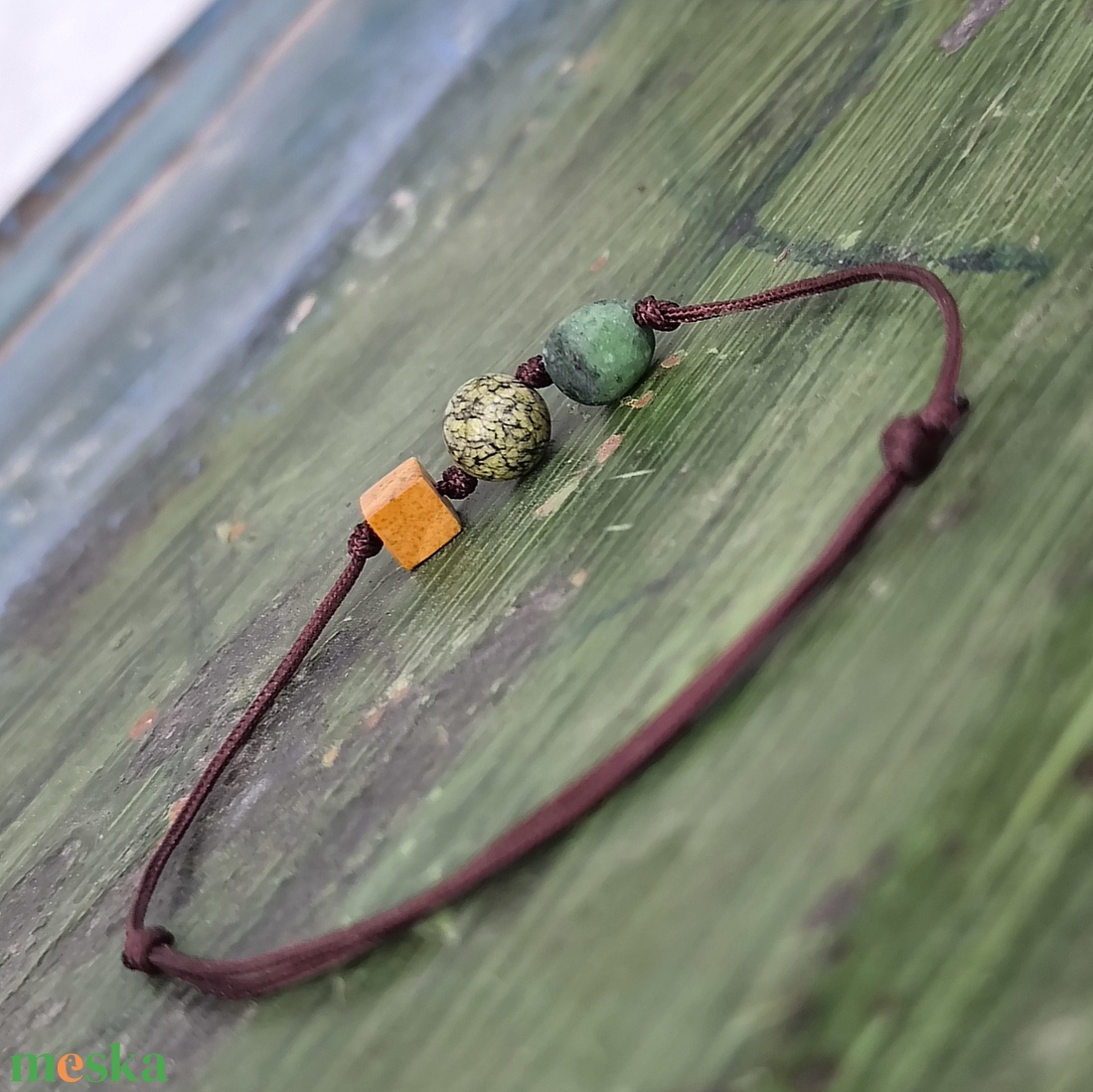 Ásvány egyszál karkötő - ékszer - karkötő - karkötő medállal - Meska.hu