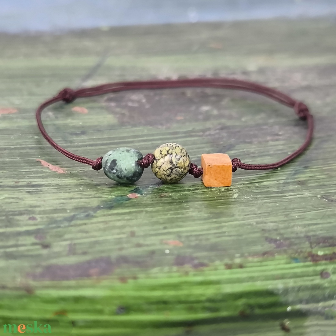 Ásvány egyszál karkötő - ékszer - karkötő - karkötő medállal - Meska.hu