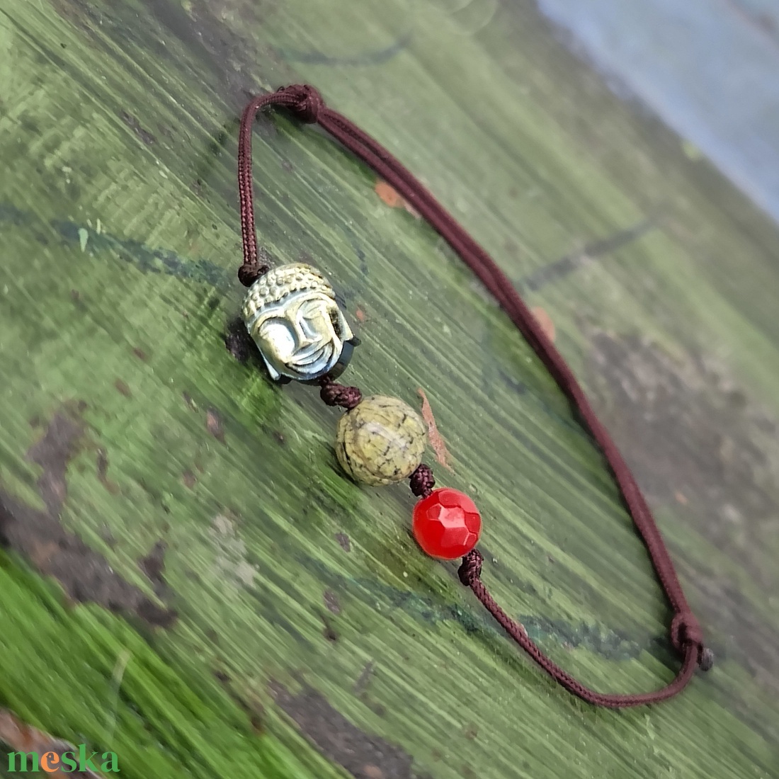 Buddha egyszál karkötő - ékszer - karkötő - karkötő medállal - Meska.hu