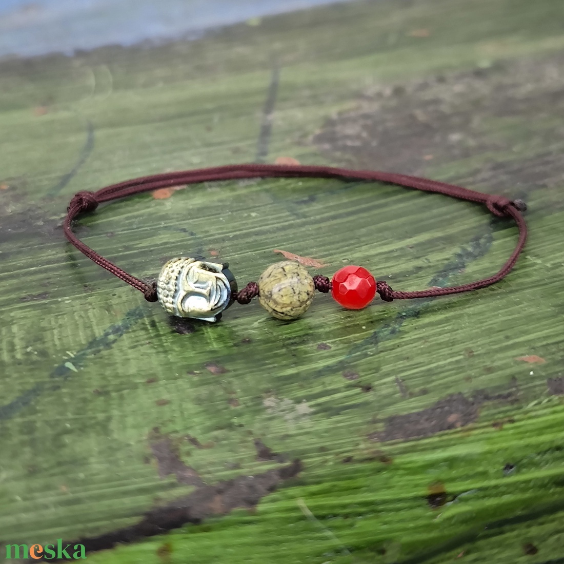 Buddha egyszál karkötő - ékszer - karkötő - karkötő medállal - Meska.hu