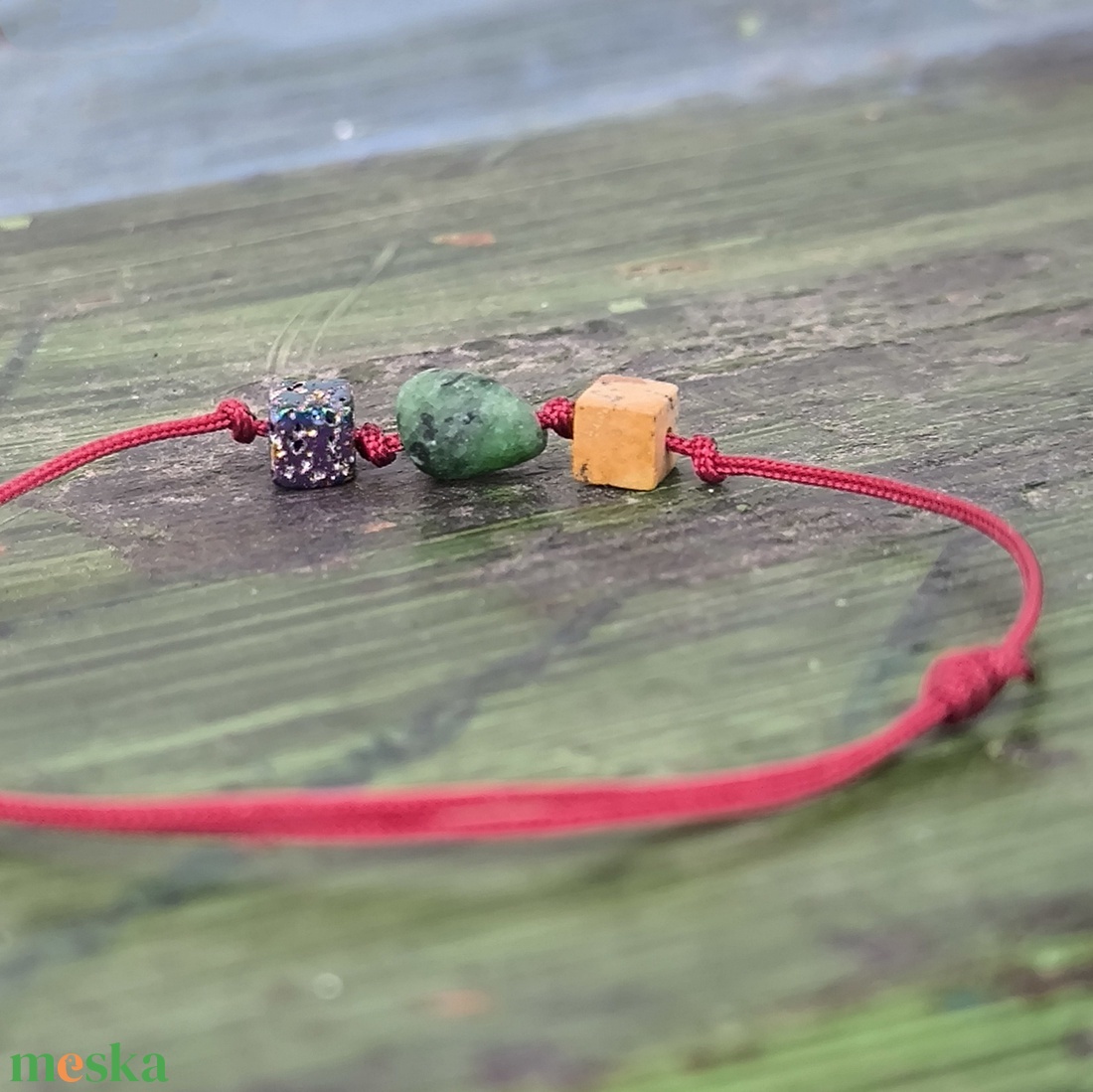 Ásvány egyszál karkötő - ékszer - karkötő - karkötő medállal - Meska.hu