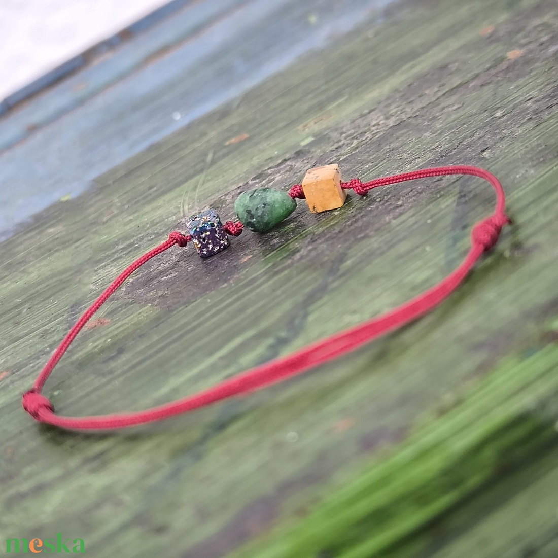 Ásvány egyszál karkötő - ékszer - karkötő - karkötő medállal - Meska.hu