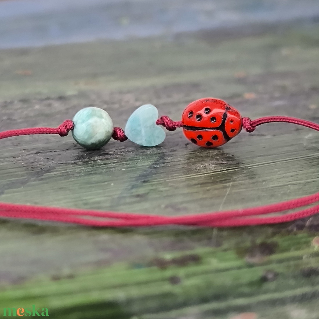 Katica egyszál karkötő - ékszer - karkötő - karkötő medállal - Meska.hu