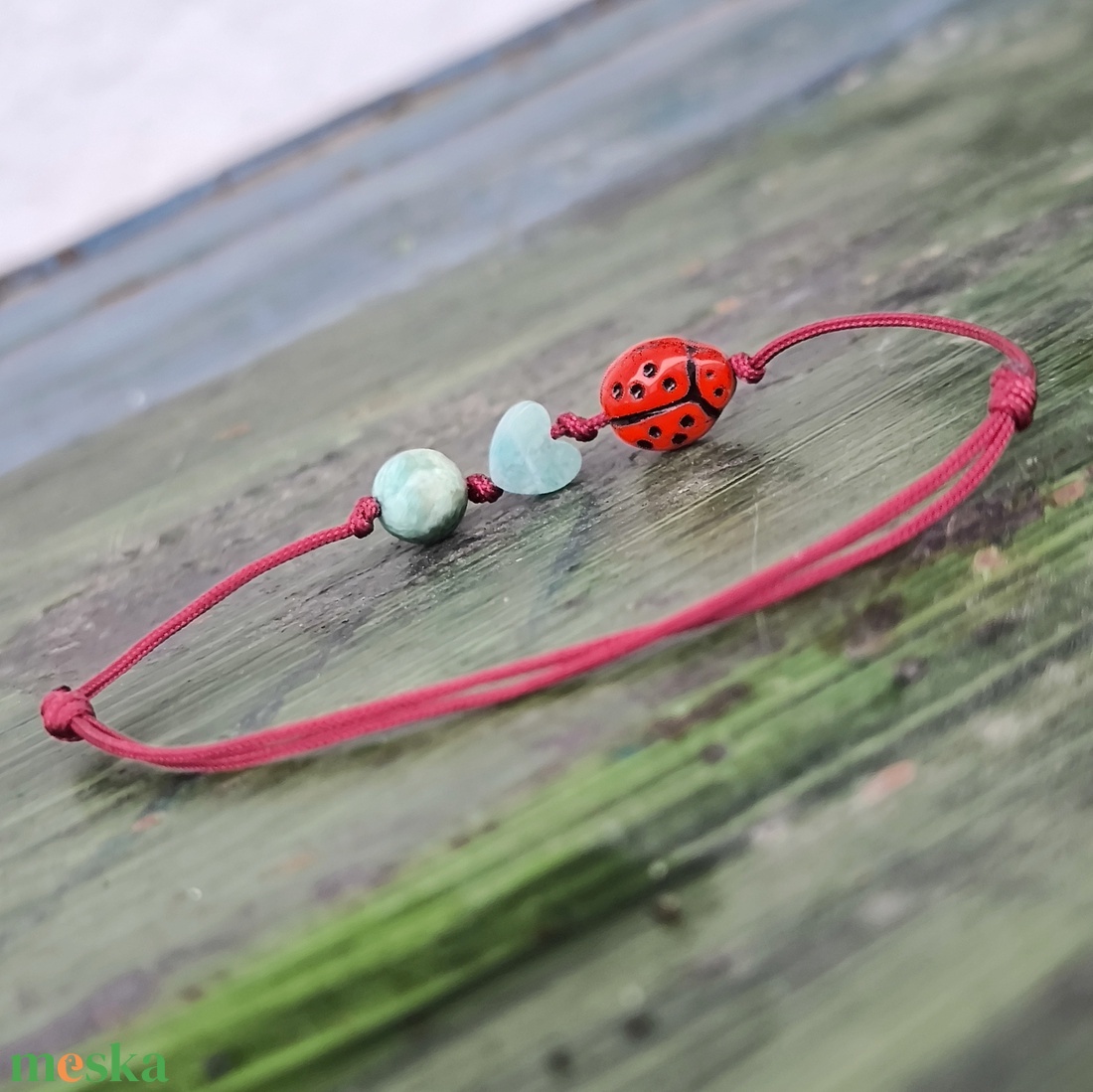 Katica egyszál karkötő - ékszer - karkötő - karkötő medállal - Meska.hu