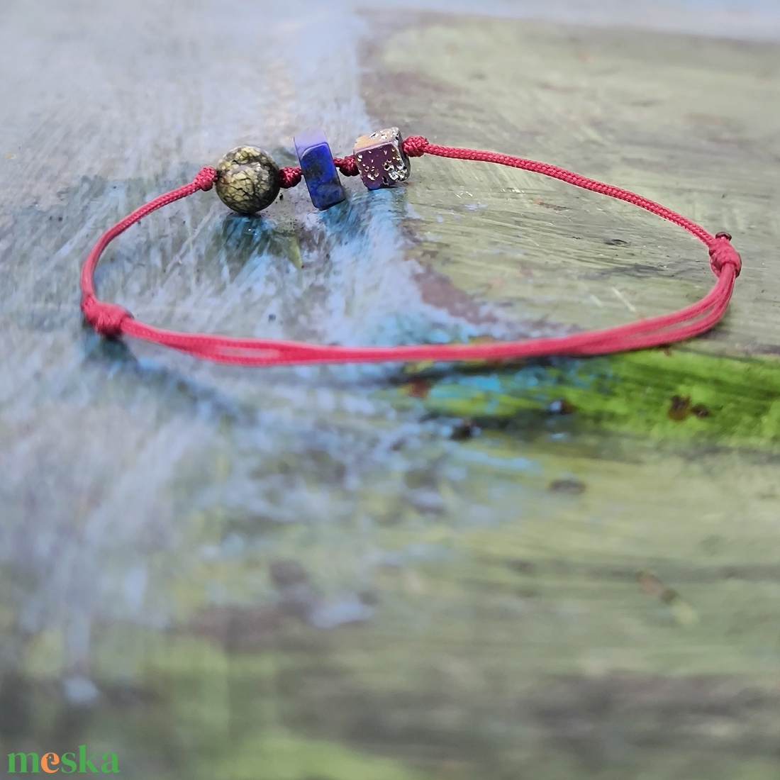 Ásvány egyszál karkötő - ékszer - karkötő - karkötő medállal - Meska.hu