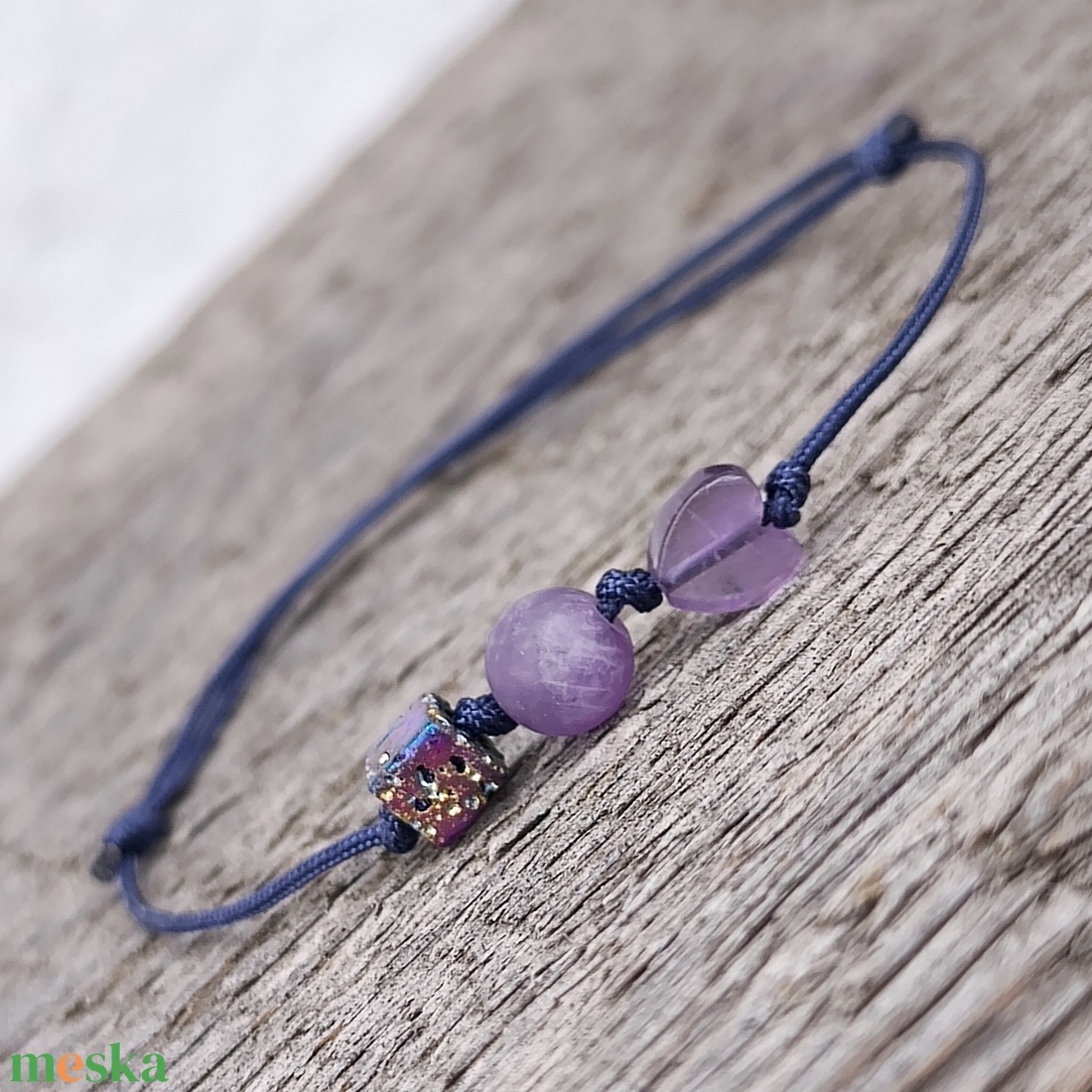 Ásvány egyszál karkötő - ékszer - karkötő - karkötő medállal - Meska.hu