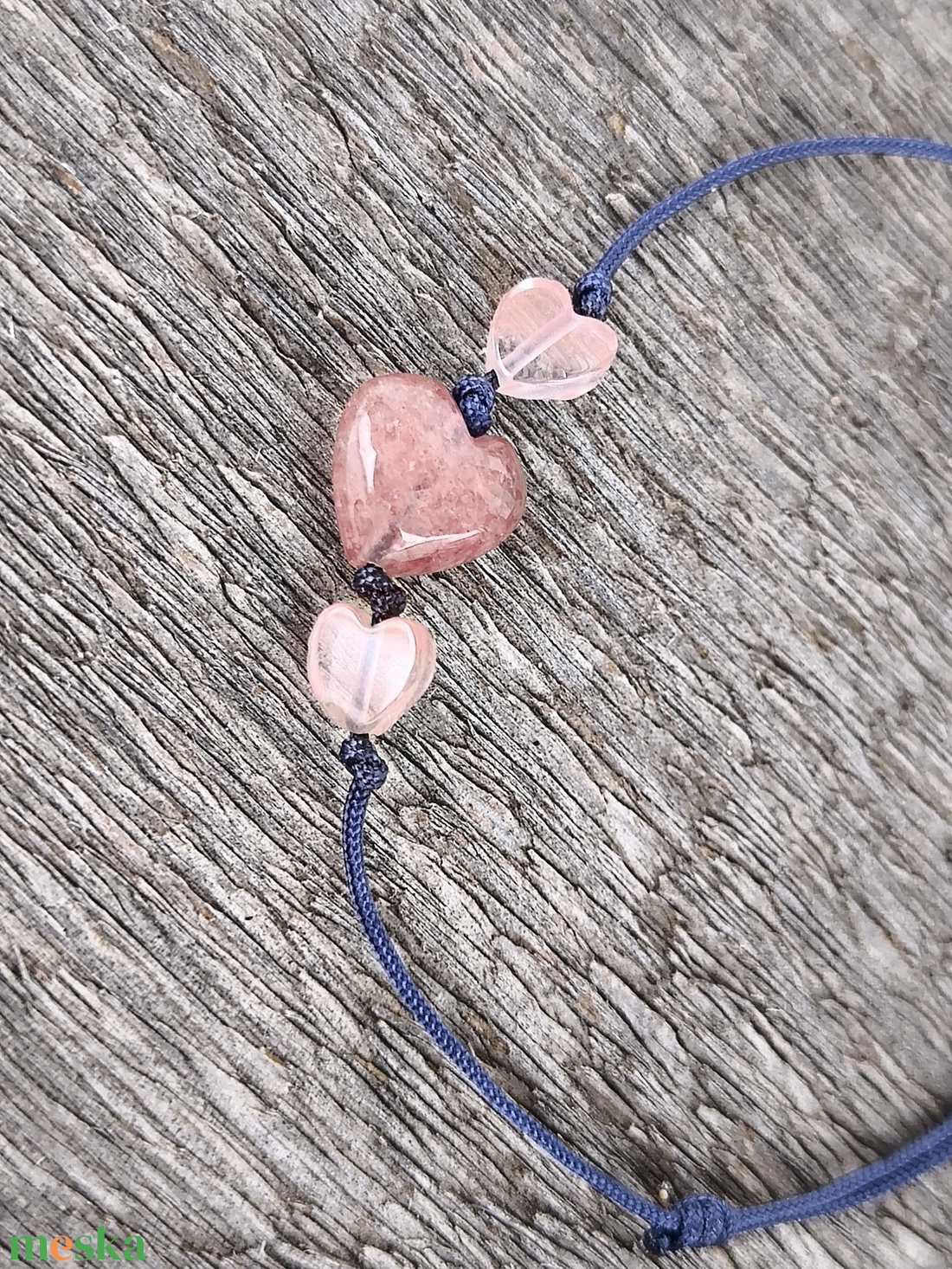 Szívecském egyszál karkötő - ékszer - karkötő - karkötő medállal - Meska.hu