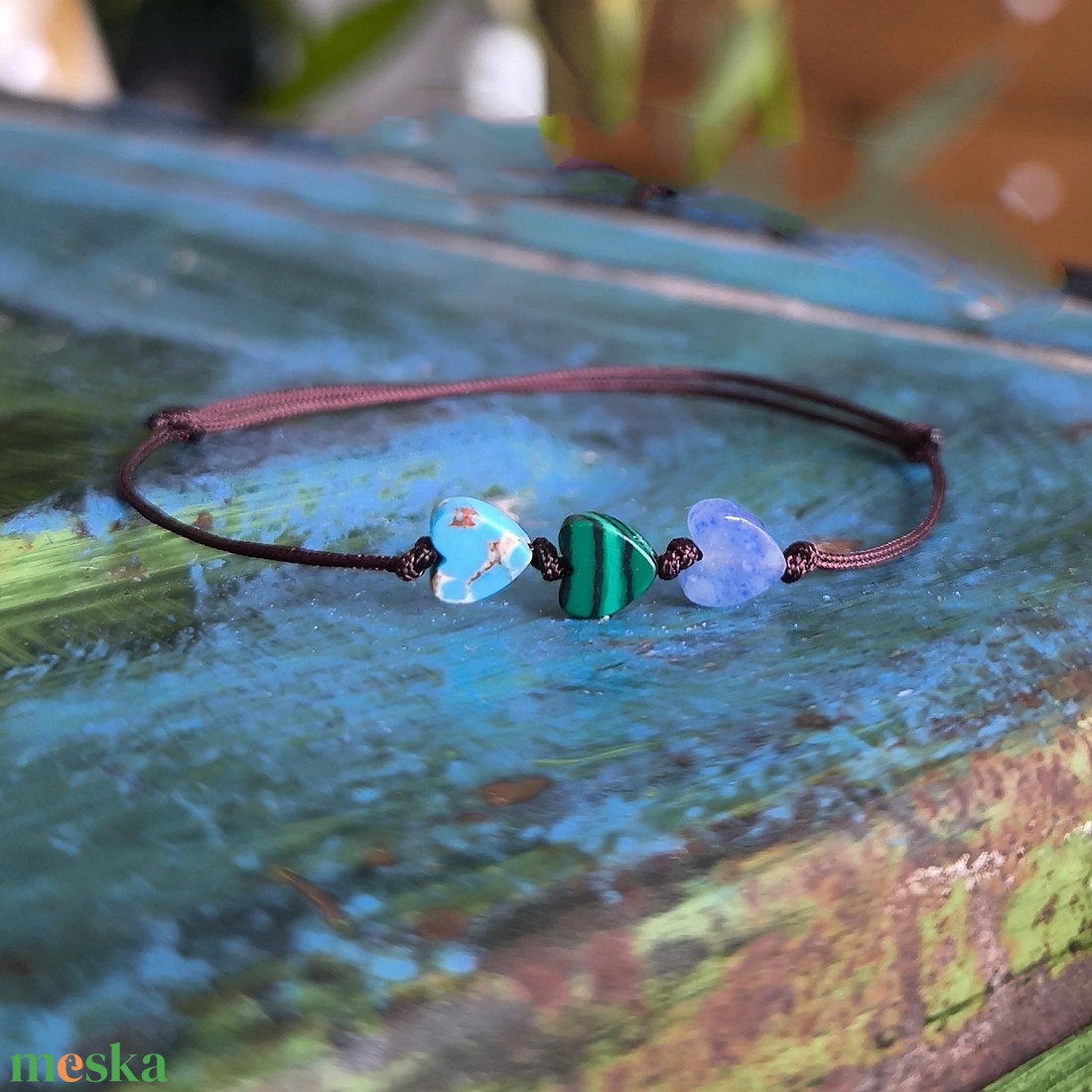 Szívecskés egyszál karkötő - ékszer - karkötő - karkötő medállal - Meska.hu