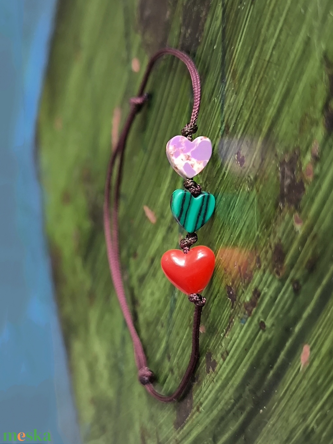 Szívecskés egyszál karkötő - ékszer - karkötő - karkötő medállal - Meska.hu