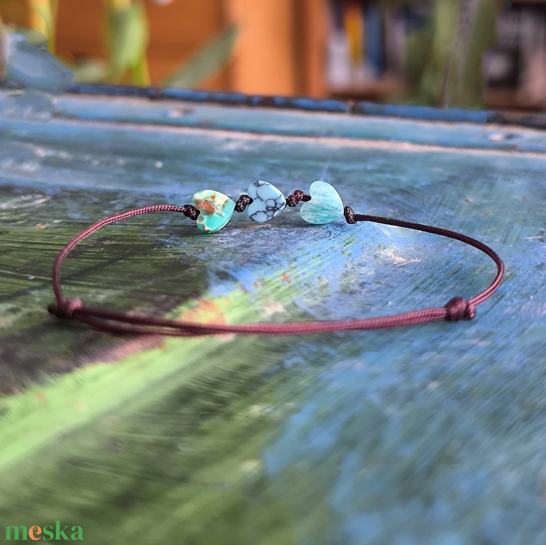 Szívecskés egyszál karkötő - ékszer - karkötő - karkötő medállal - Meska.hu