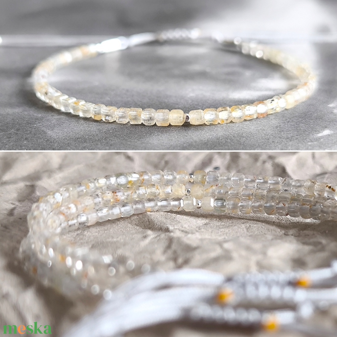 Citrin karkötő - ékszer - karkötő - charm karkötő - Meska.hu