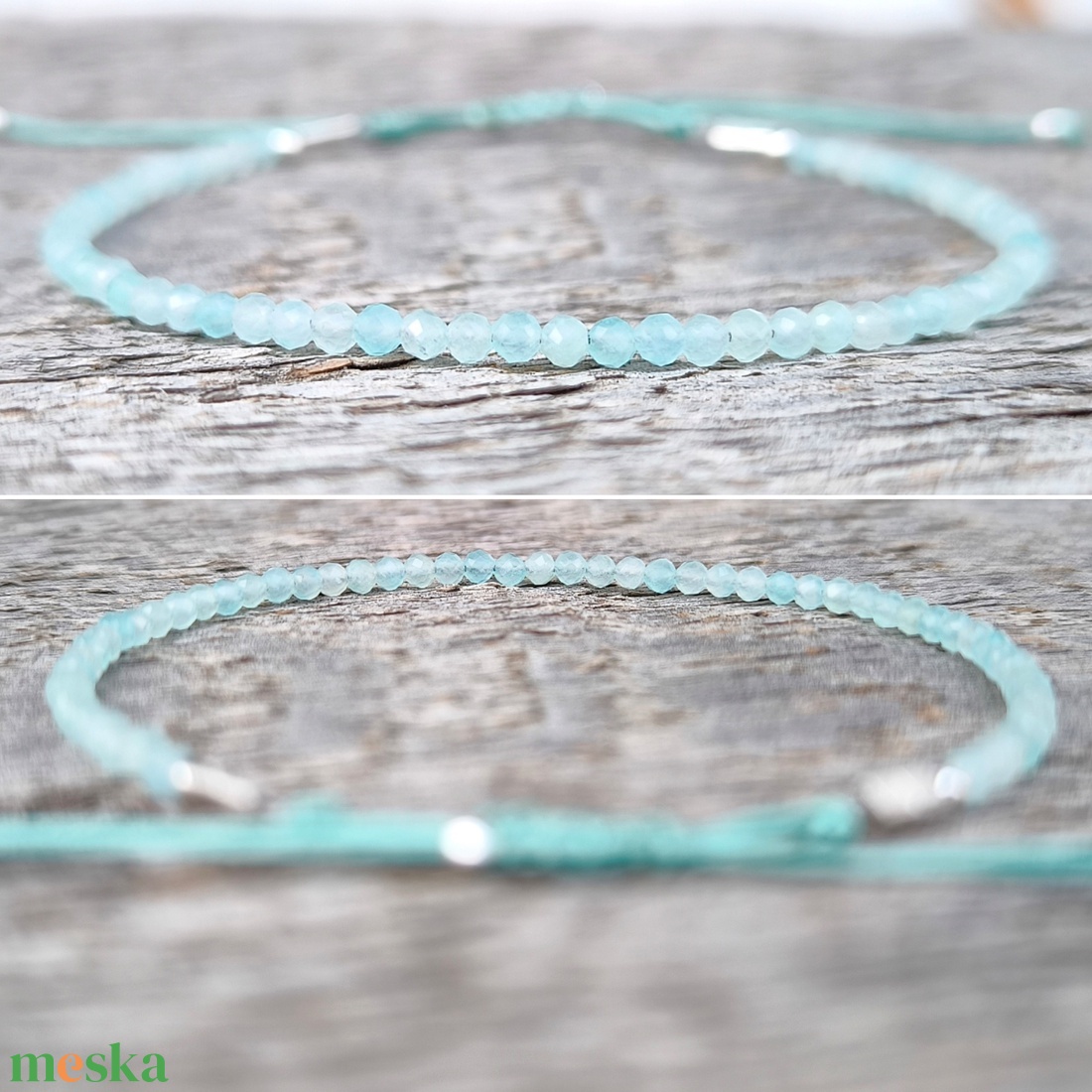 Amazonit karkötő - ékszer - karkötő - charm karkötő - Meska.hu