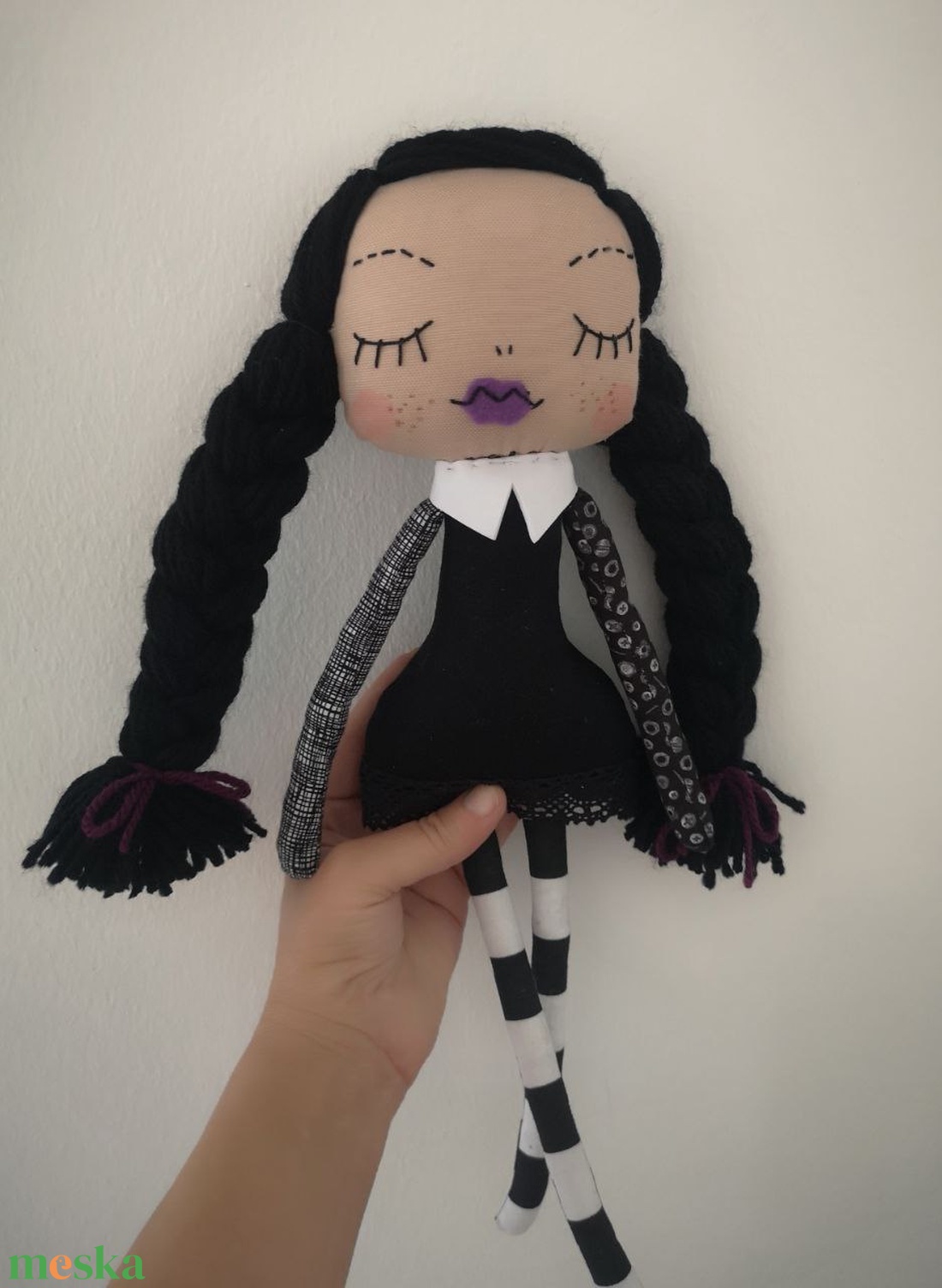 Wednesday Addams Family textil baba - játék & sport - baba & babaház - baba - Meska.hu Wednesday Addams Family textil baba - játék & sport - baba & babaház - baba - Meska.hu