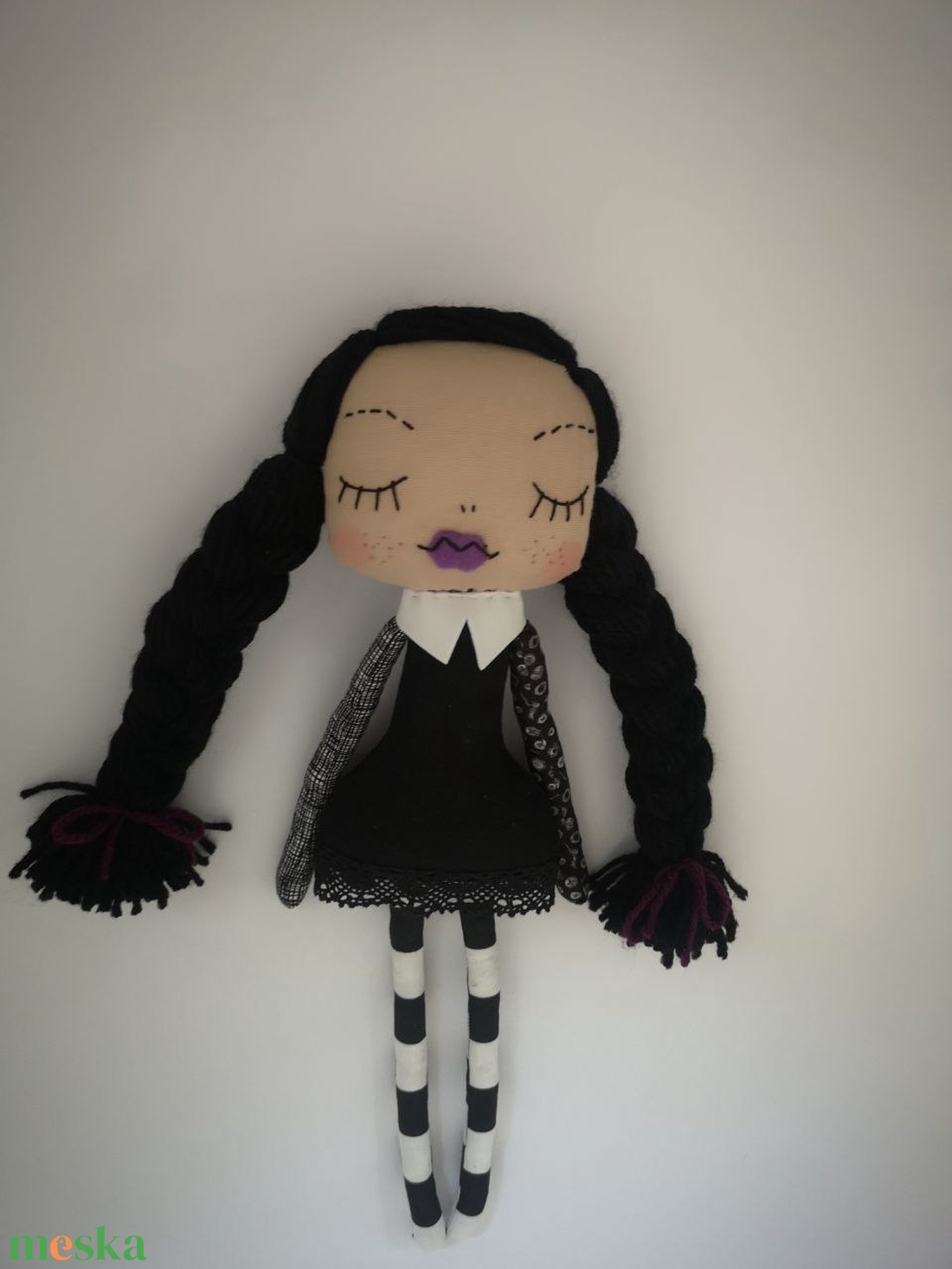 Wednesday Addams Family textil baba - játék & sport - baba & babaház - baba - Meska.hu Wednesday Addams Family textil baba - játék & sport - baba & babaház - baba - Meska.hu
