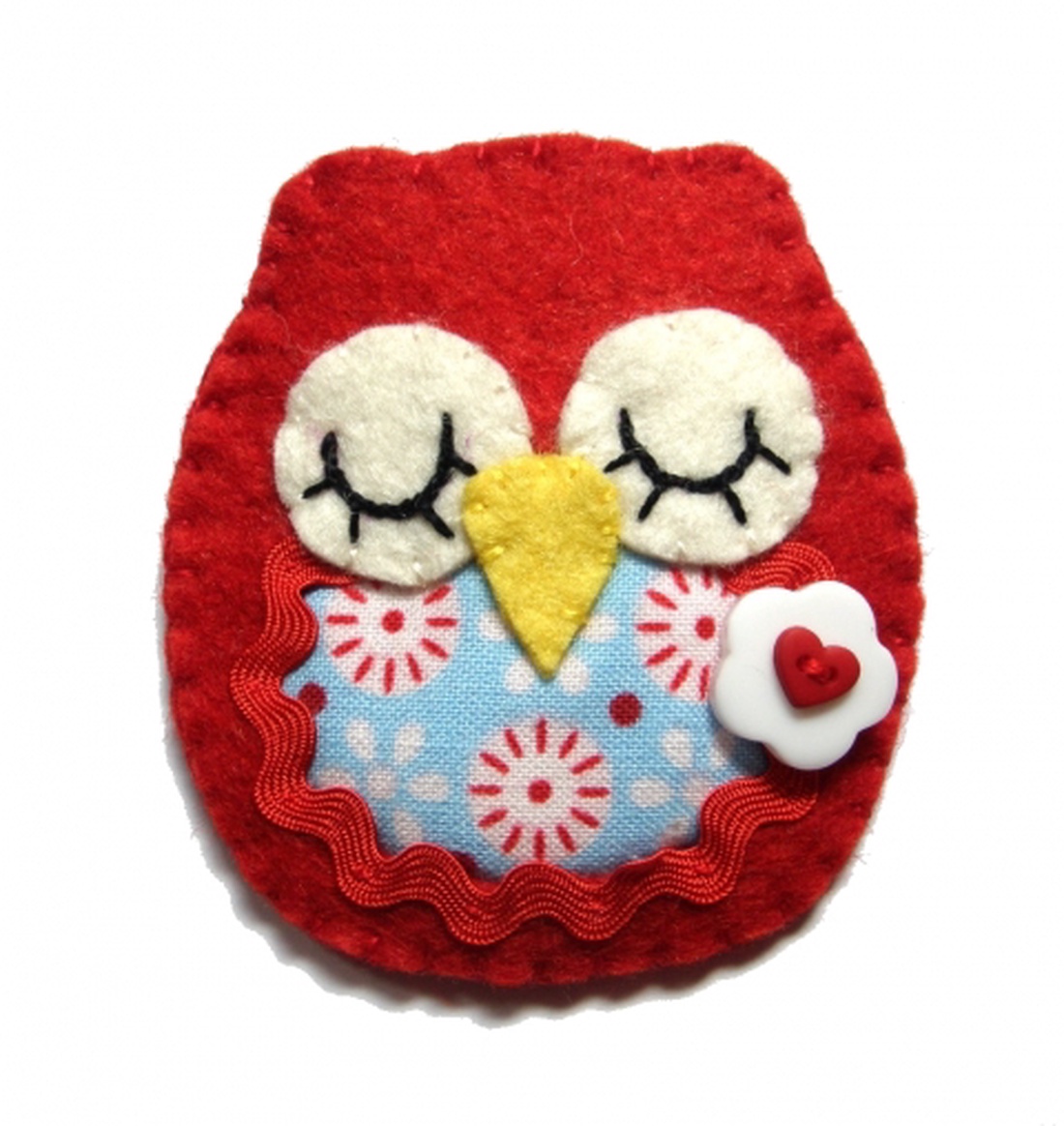 Huhu a Bagoly kitűző -piros- -  - Meska.hu