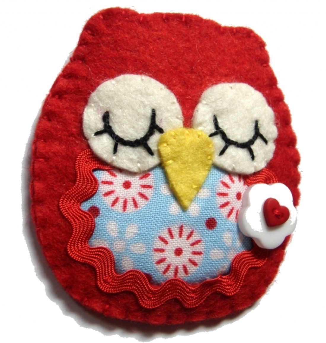 Huhu a Bagoly kitűző -piros- -  - Meska.hu