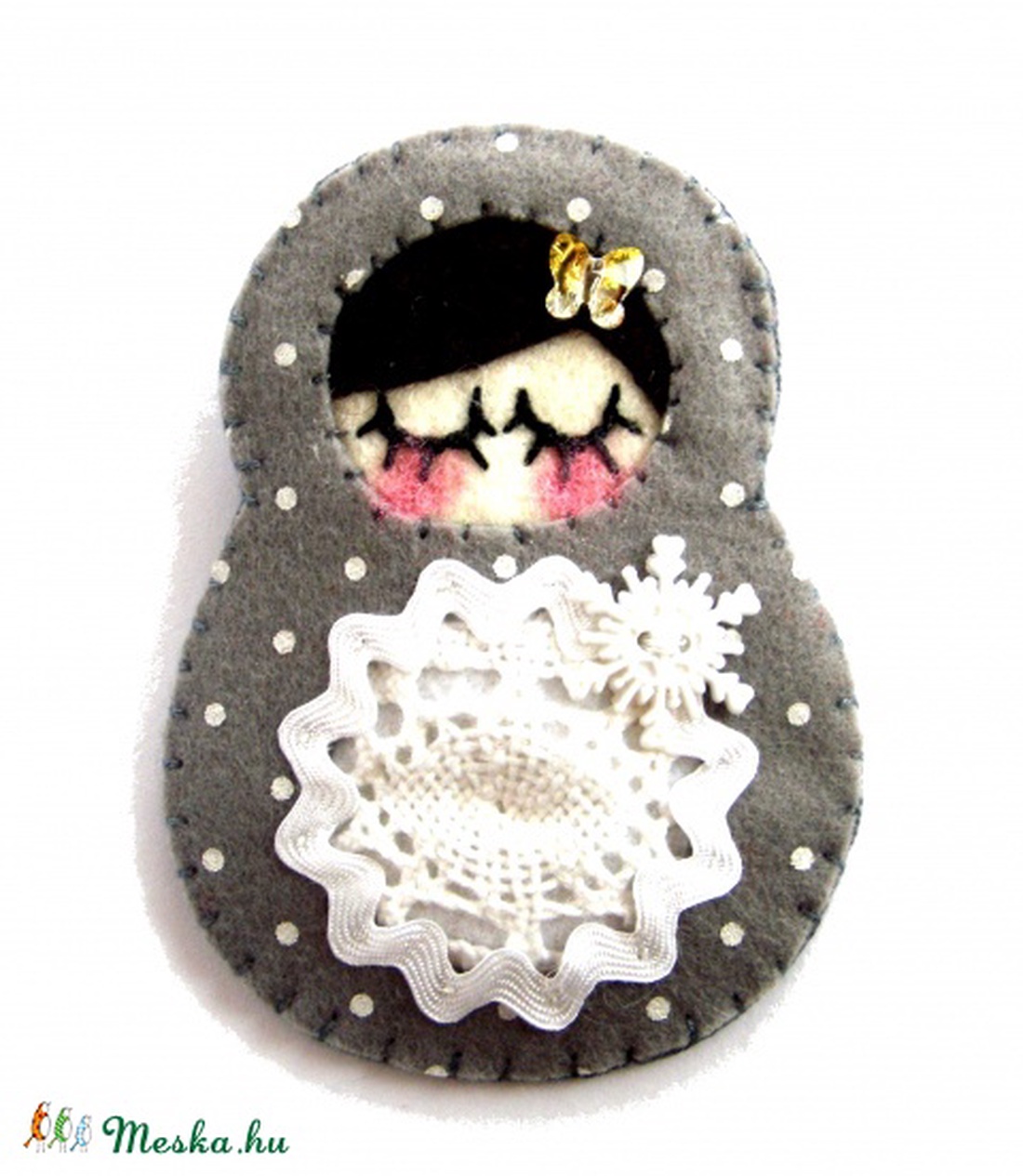 -Lefoglalva-Matrjoska Hópihe szürke -  - Meska.hu