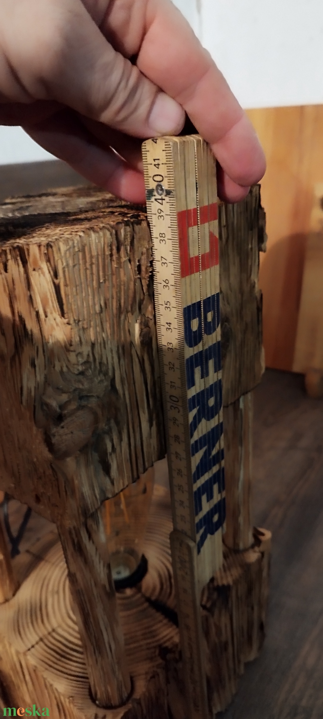 Rusztikus égetett fa asztali lámpa - egyedi kézműves gerendalámpa - otthon & életmód - lámpa - asztali lámpa - Meska.hu