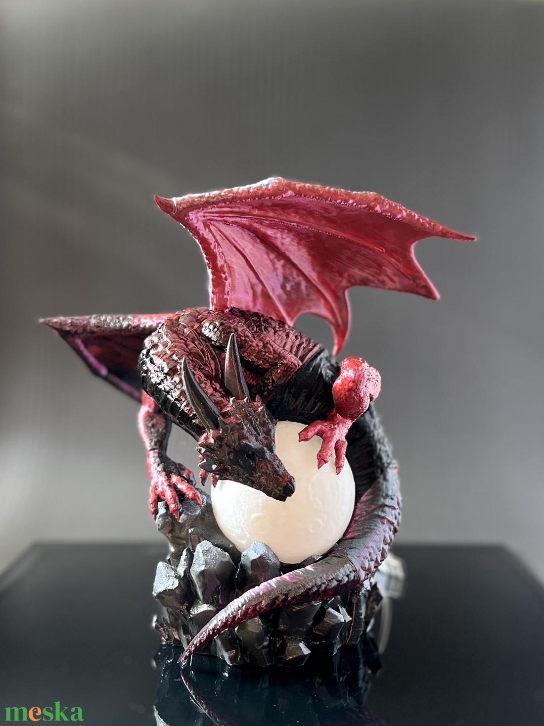 Fantasy  sárkány Hold lámpa  � 3D nyomtatott fantasy dekoráció, egyedi ajándék - otthon & életmód - dekoráció - dekoratív figurák és szobrok - Meska.hu