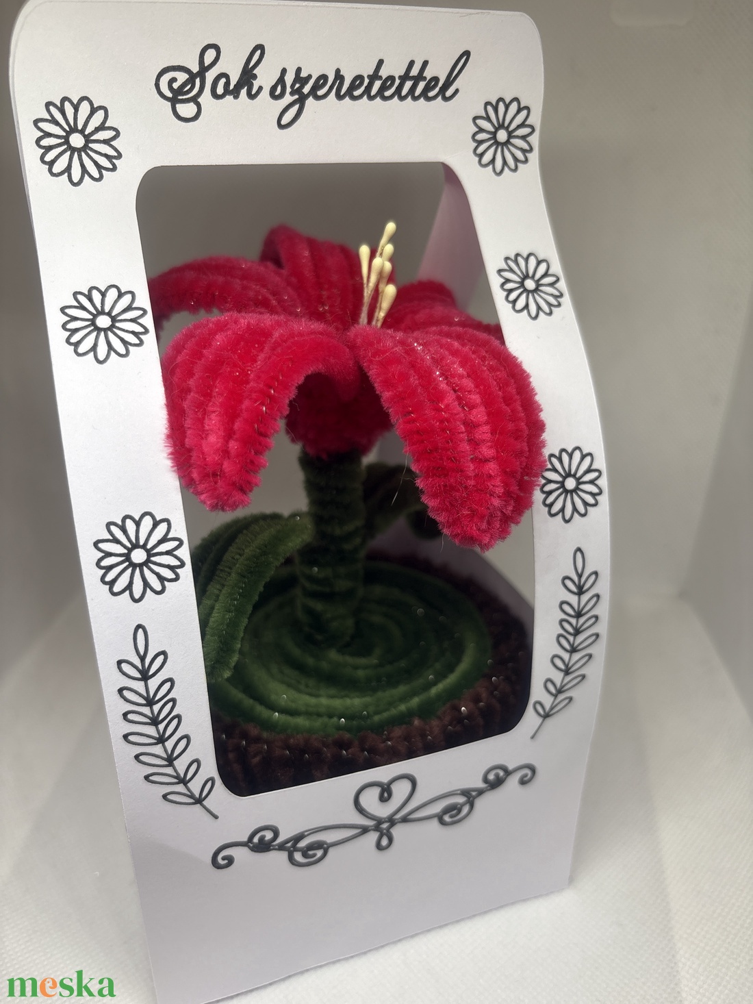 Zsenília virágocska, asztaldísz - otthon & életmód - dekoráció - virágdísz és tartó - csokor & virágdísz - Meska.hu