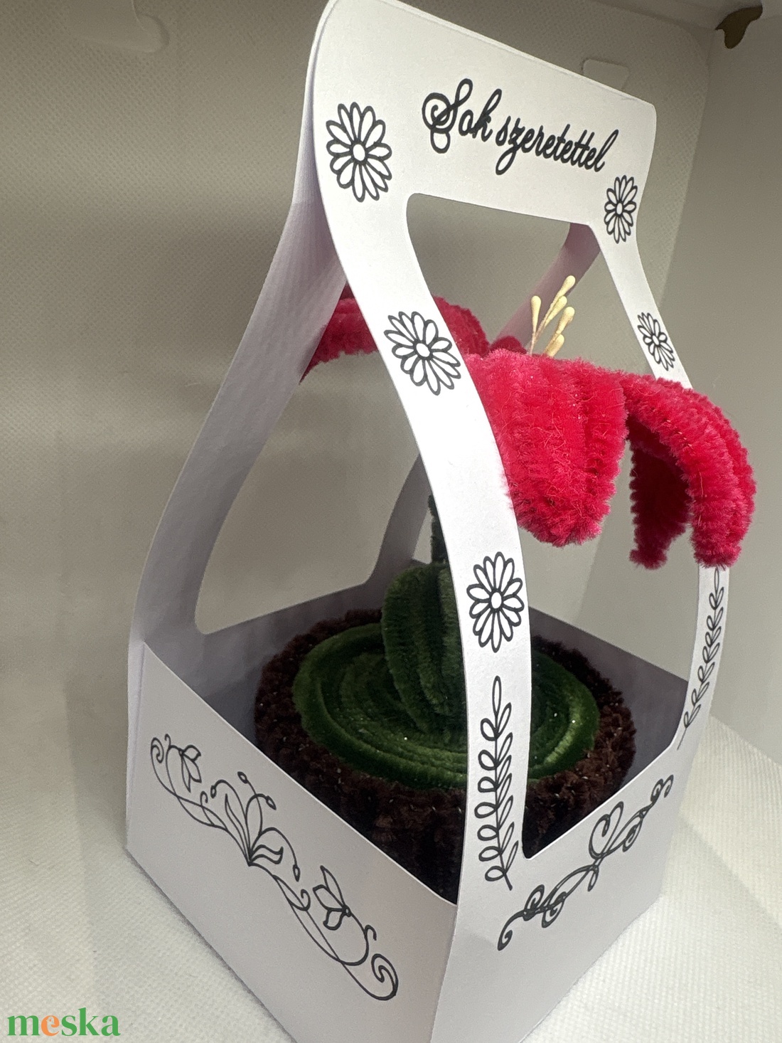 Zsenília virágocska, asztaldísz - otthon & életmód - dekoráció - virágdísz és tartó - csokor & virágdísz - Meska.hu